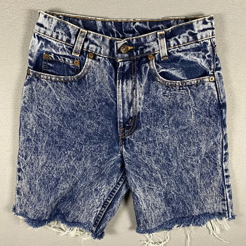 Vintage Levis Acid Wash Cuttoff Denim Shorts Made in USA Mens‎ 29